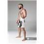 MASKULO - Wrestling Singlet Codpiece Open Rear Thigh Pads White