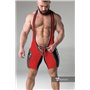 MASKULO - Wrestling Singlet Codpiece Open rear full thigh Pads Red