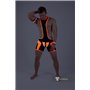 MASKULO - Men's Fetish Wrestling Singlet Codpiece Neon Orange