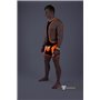 MASKULO - Men's Fetish Wrestling Singlet Codpiece Zippered rear Neon Orange