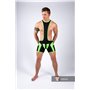 MASKULO - Men's Fetish Wrestling Singlet Codpiece Zippered rear Neon Green