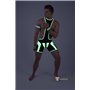 MASKULO - Men's Fetish Wrestling Singlet Codpiece Zippered rear Neon Green