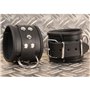 Leather handcuff - Black/Black