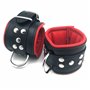 Leather ankle cuff - Padding - Black/Red