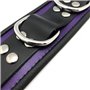 Leather collar- 3D ring - Purple/Black