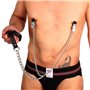 Nipple clamps + leash (Metal+Leather)